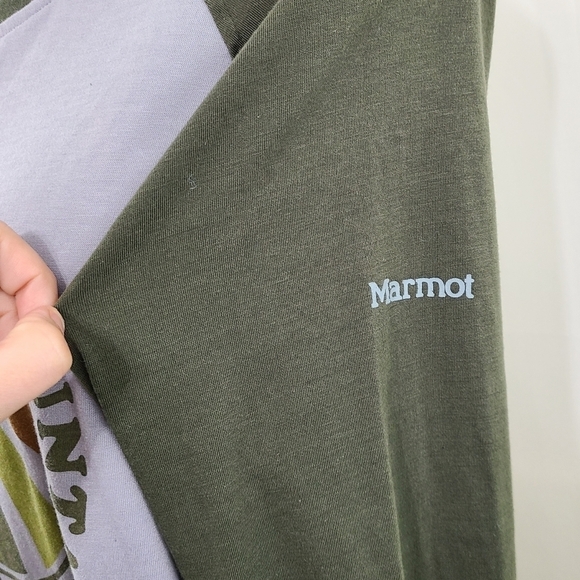 Marmot Raglan Long sleeve tee Mountain Works Green size medium - Picture 6 of 6